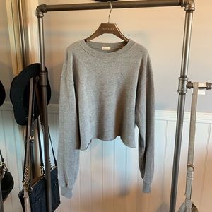Oversized grey cropped John Galt sweatshirt